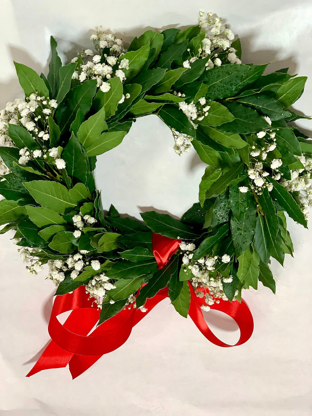 Corona di alloro per laurea con Nebbiolina (Gypsophila)